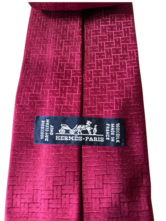 Hermes Other - Hermès Authentic 100%Silk Tie in Deep Magenta NWOT